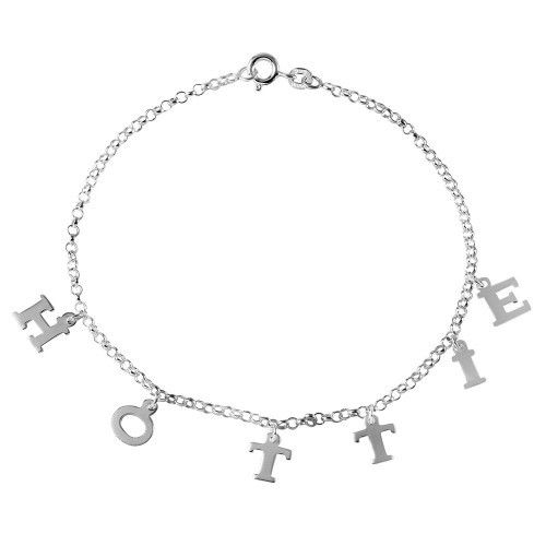 925 Sterling Silver HOTTIE Chain Link Anklet