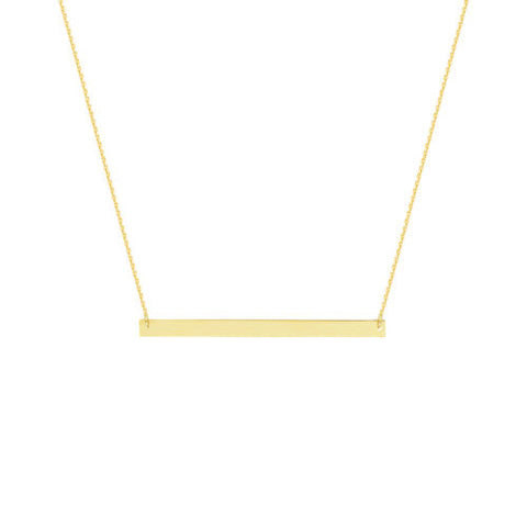 925 Sterling Silver Thin Bar Plate Geometric Necklace - Gold Plated