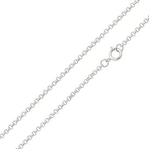 925 Sterling Silver Italian Rolo Chain Necklace - Width 1mm