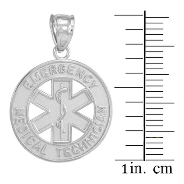 Fine 925 Sterling Silver EMT Medical Charm Pendant Necklace Made in USA