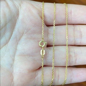 14k Gold Plated Sterling Silver Italy Italian DC Cable Rolo Chain necklace 1.0mm