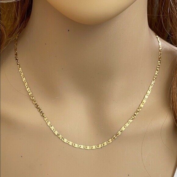 14k Gold Plated Sterling Silver Italy Diamond-Cut Confetti necklace 2.5 mm
