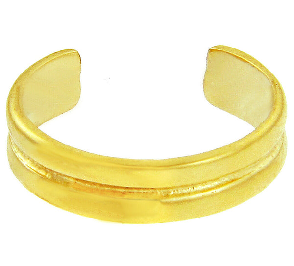 Double Classic Toe Ring 10K or 14K Solid Yellow Gold or White Gold Adjustable