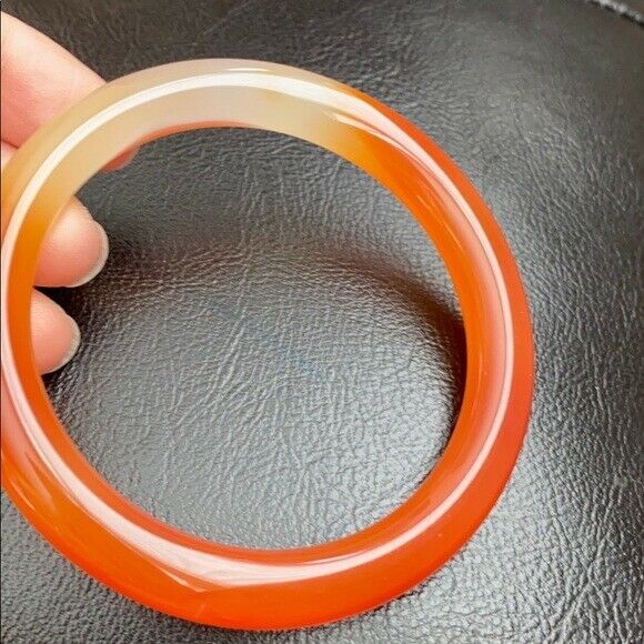 Orange Yellow Red Natural Agate Bangle Inner Diameter 61 mm - Round Shape MN14