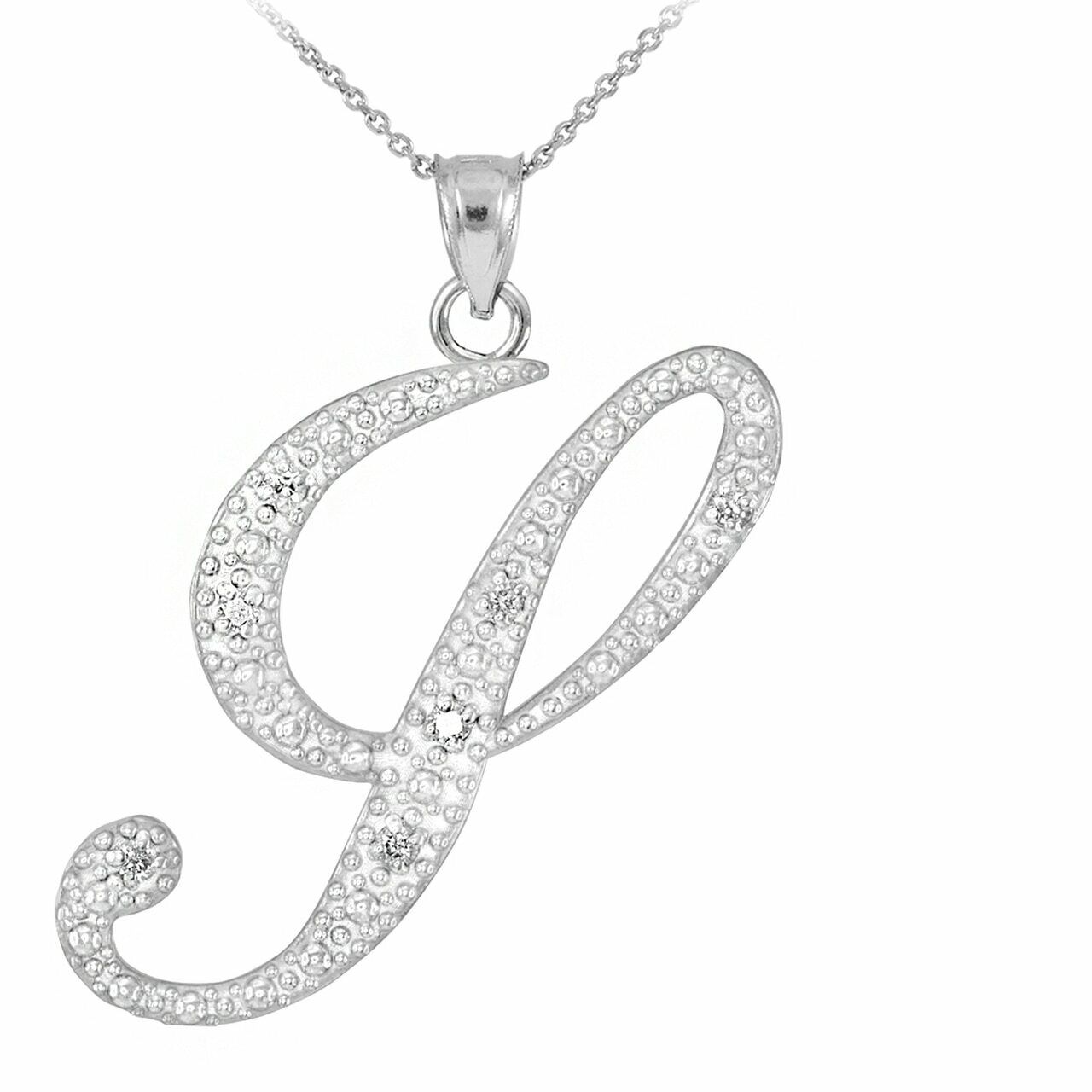 Personalized 925 Sterling Silver CZ Initial Script Letter Y Pendant Necklace