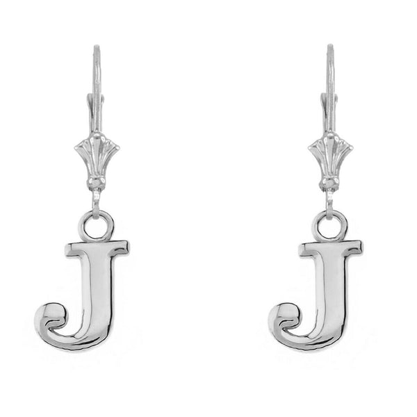 Sterling Silver Initial Earrings B,D,P,G,W,E,V,J,N,M,S,T Made in USA Any Letter