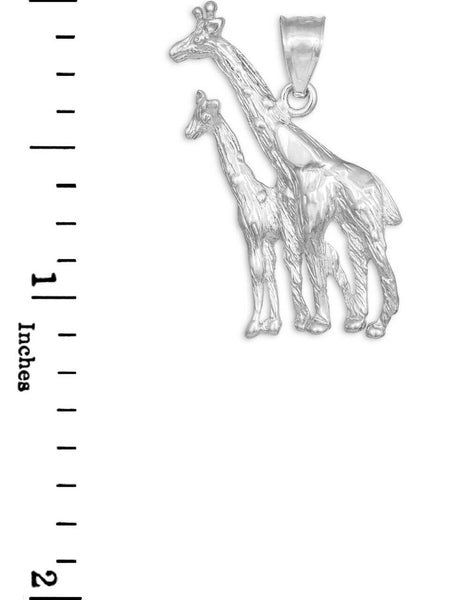 .925 Sterling Silver Giraffe Pendant Necklace