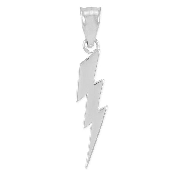 14k Solid Gold Thunderbolt Power Pendant Necklace Thor Zeus Greek God Lighting
