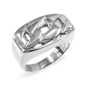 Men's .925 Sterling Silver Cuban Link Statement Ring -any Size
