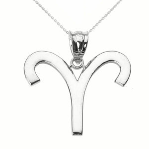 925 Sterling Silver Aries April Zodiac Sign Pendant Necklace