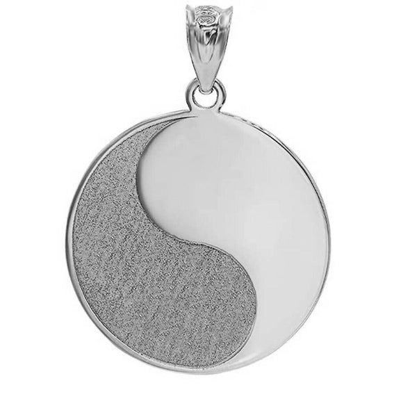 Personalized Name Silver Yin Yang Tai Chi Yoga Symbol Pendant Necklace