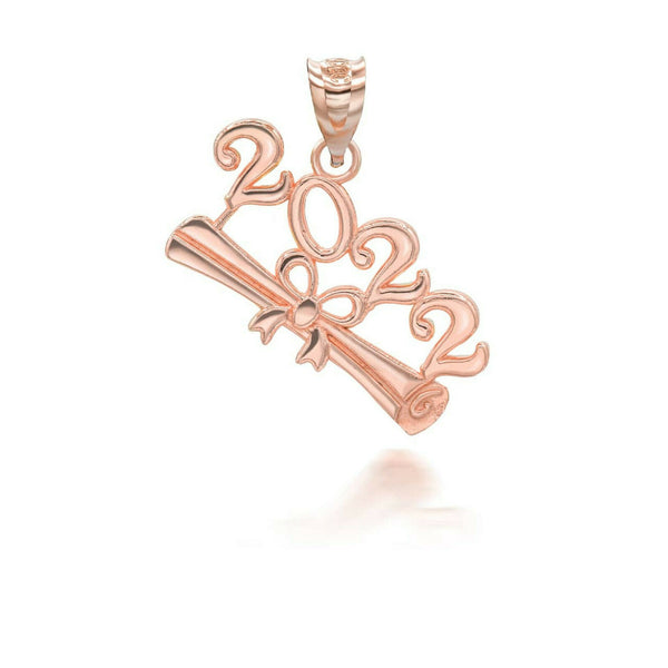 10K Solid Gold Class Of 2022 Graduation Diploma Pendant Necklace