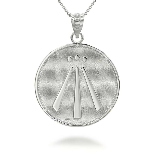 925 Sterling Silver Awen Celtic Symbol Pendant Necklace