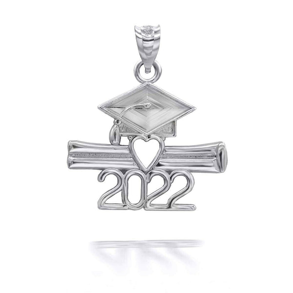 14K Solid Gold Class of 2022 Graduation Cap and Diploma Pendant Necklace