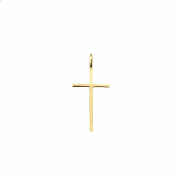 14k Solid Real Yellow Gold Small Dainty Thin Simple Cross Pendant Necklace