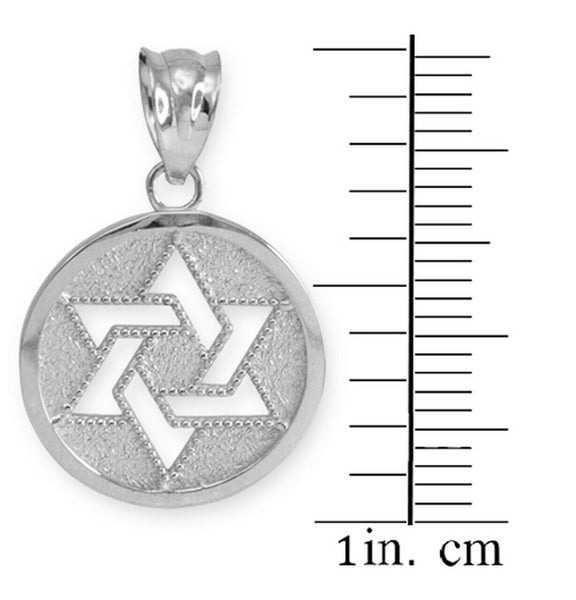 925 Sterling Silver Cut-Out Star of David Israel Jewish Pendant Necklace