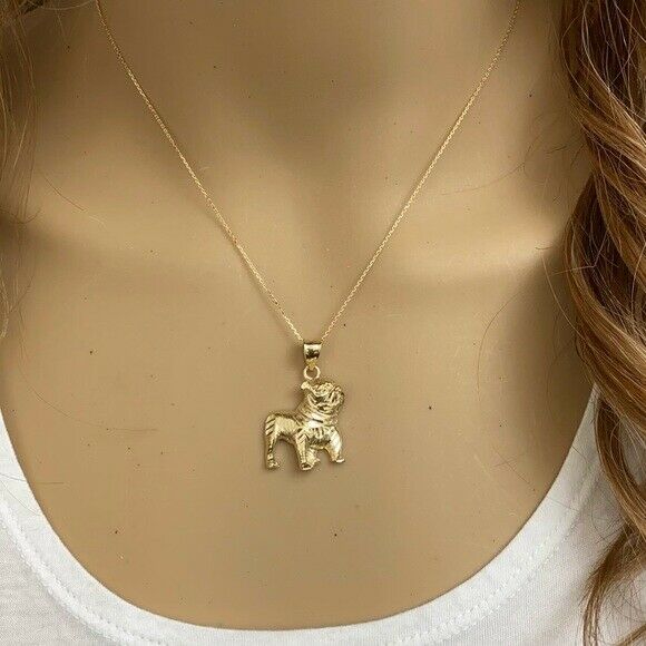 10k Rose Gold Fresno State University FSU Bulldog Pendant Necklace