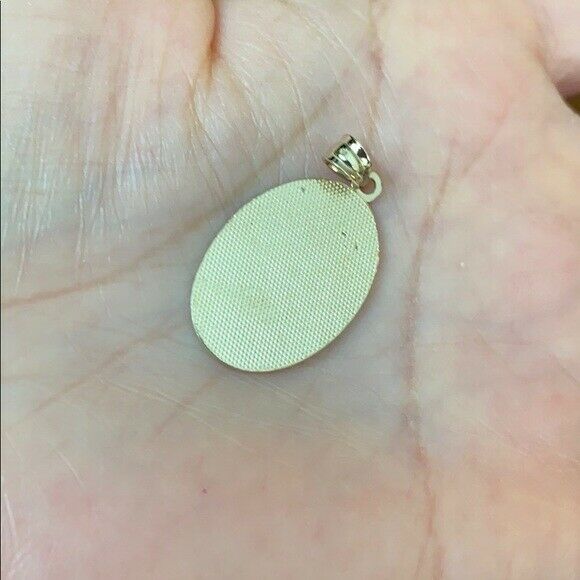 10K Solid Yellow Gold Eye of Horus Oval Pendant Necklace