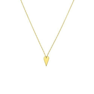 14K Solid Yellow Gold Mini Heart Engravable Dainty Necklace 16"-18" Adjustable