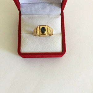 NWT 14K Solid Yellow Gold Natural Sapphire Ring Size 7.5