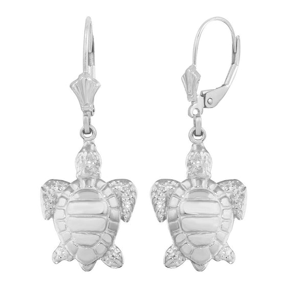 Sterling Silver Detailed Sterling Silver Sea Turtle Earring Set (small)