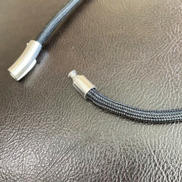 Black Leather Cord Chain Wire Stainless Steel Clasp Necklace 16,18,20,22" in 5mm