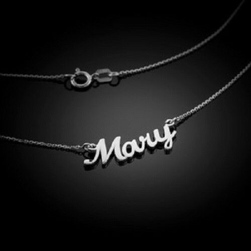 NWT Personalized Sterling Silver Name Plate Necklace - Mary 16" 18" 20" 22"