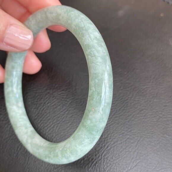 Round Jade Bangle Bracelet 52, 54, 56, 58, 60 mm