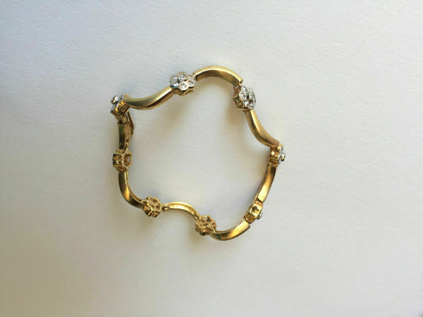 14K Gold flower bangle bracelet 5 inches for baby girl