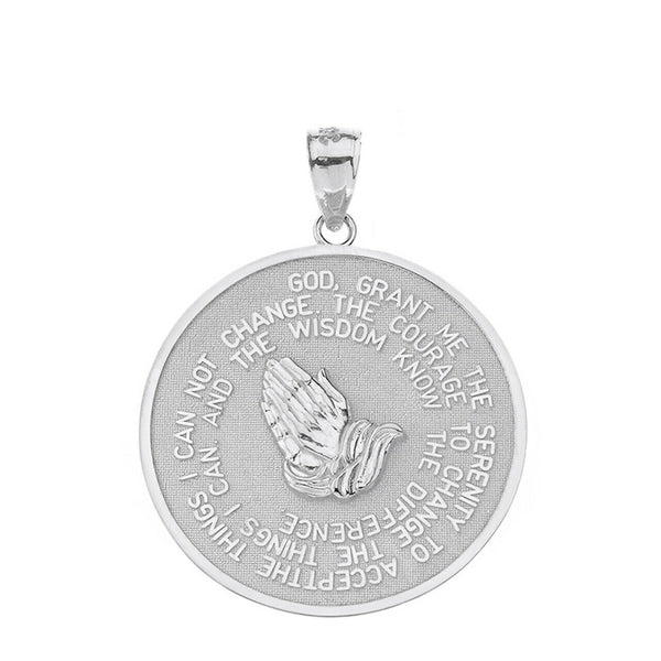 10k Solid Gold Serenity & The Lord's Prayer Protection Small Pendant Necklace
