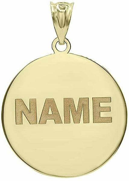 Personalized Name 10k or 14k Solid Gold Taoist Yin Yang Taichi Pendant Necklace
