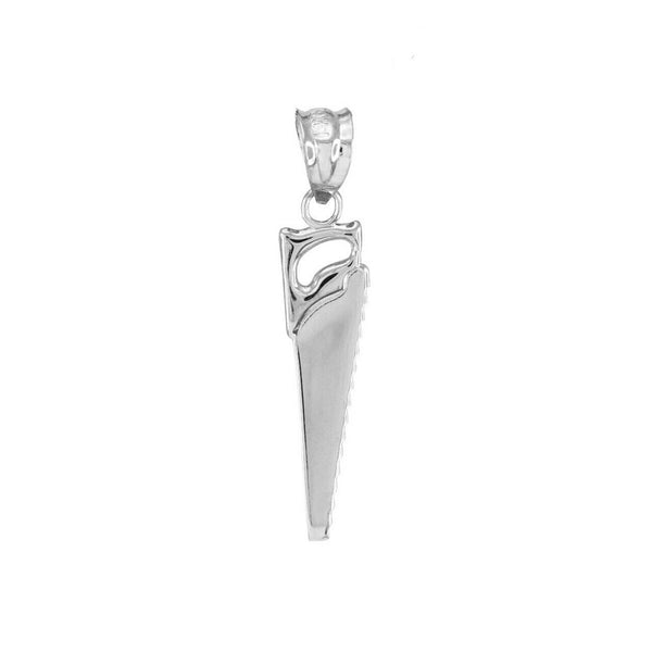 925 Sterling Silver Polished Saw Pendant Necklace