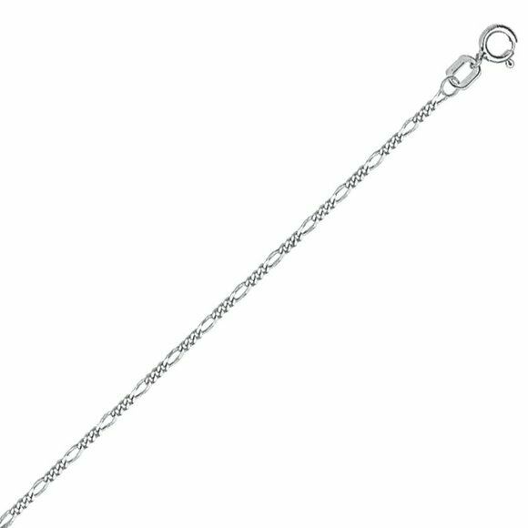 14 k Solid Real Gold 1.3 mm Figaro Kid Children Chain Necklace - 13"-15" Adjust