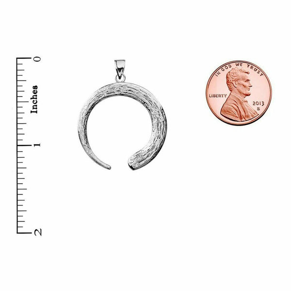 925 Sterling Silver Japanese Buddhist Zen Circle Pendant Necklace