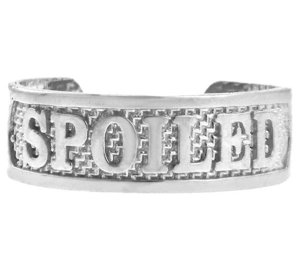 925 Sterling Silver SPOILED Toe Ring - Adjustable - Knuckle, Thumb
