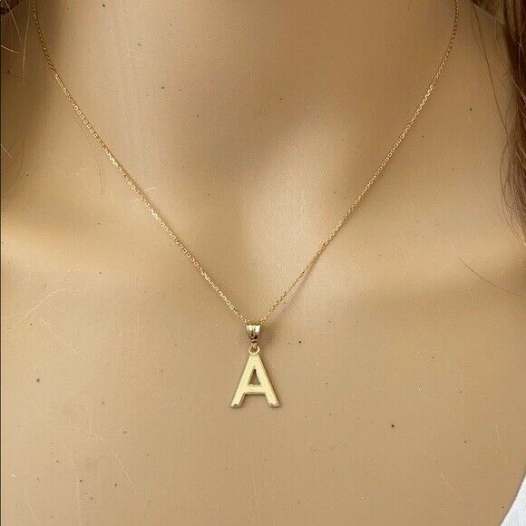 10k Solid Gold Small Milgrain Initial Letter P Pendant Necklace Personalized