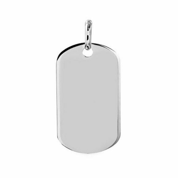 925 Sterling Real Fine Silver Plain Dog Tag Pendant 40 x 23mm