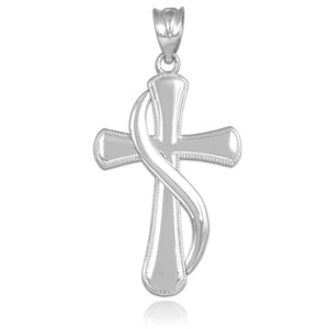 Sterling Silver Holy Spirit Christian United Methodist Cross Pendant Necklace