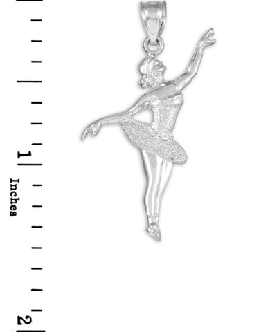 Ballet Dancer Sterling Silver Charm Pendant Necklace Made In USA 16" 18" 20" 22"