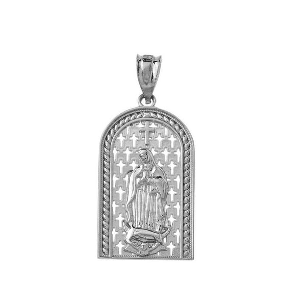 925 Sterling Silver Our Miraculous Lady of Guadalupe Pendant Necklace