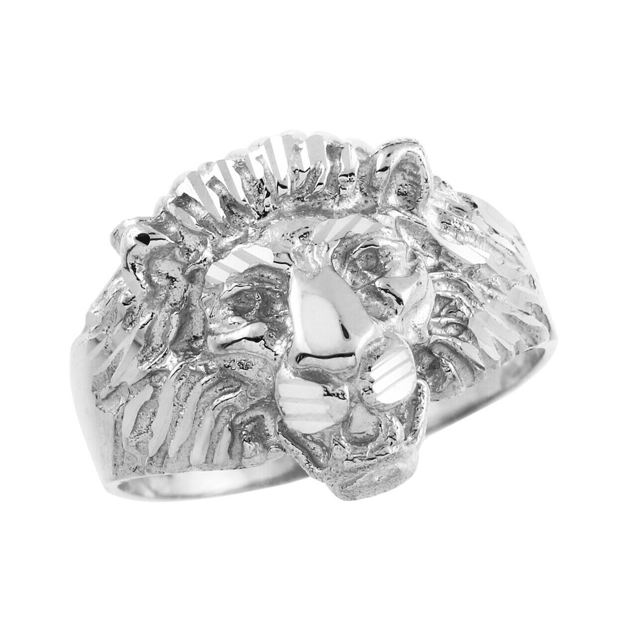 Sterling Silver Lion Head Men's Ring All Size 7,8,9,10,11-14