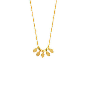 14K Solid Yellow Gold Teardrop Shaped Element Center Necklace adjust 16"-18"
