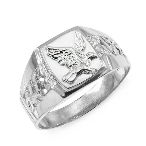 925 Sterling Silver Men's Eagle Ring All / Any Size