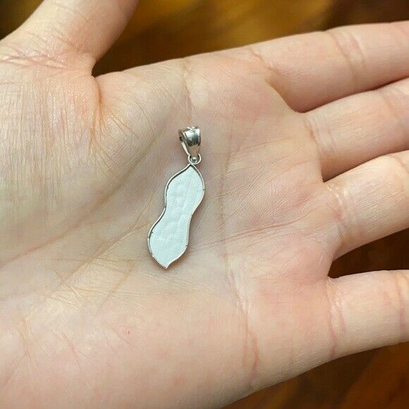925 Sterling Silver Peanut Ground Nut Pendant Necklace