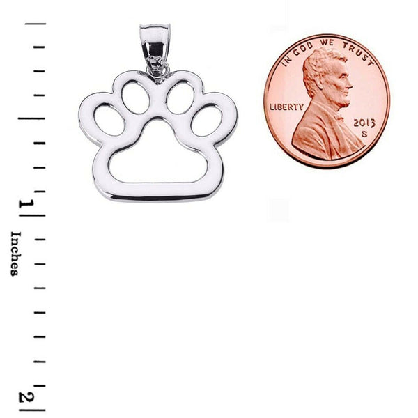 Fine 925 Sterling Silver Dog Paw Print Pendant Necklace Pet Animal foot