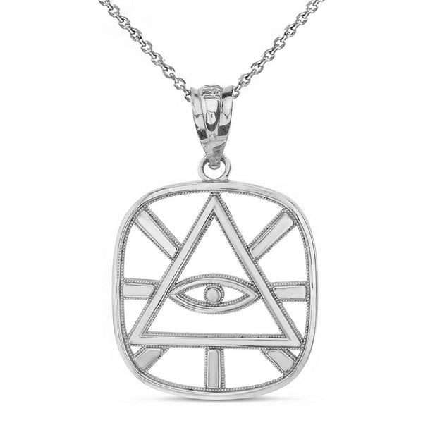 .925 Sterling Silver The Eye of Providence ( Eye of God ) Pendant Necklace
