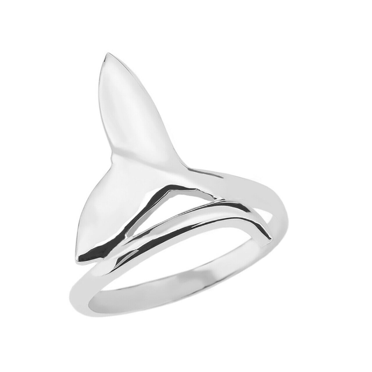 Pure Sterling Silver Whale Tail Wrap Ring All Any Size Made in USA