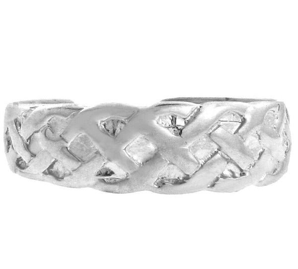925 Sterling Silver Bold Trinity Knot Toe Ring - Adjustable - Knuckle, Thumb