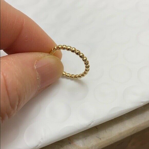 10k Yellow Gold Ball Chain Bead Knuckle Ring Size 1, 2, 3, 4, 5, 6, 7, 8