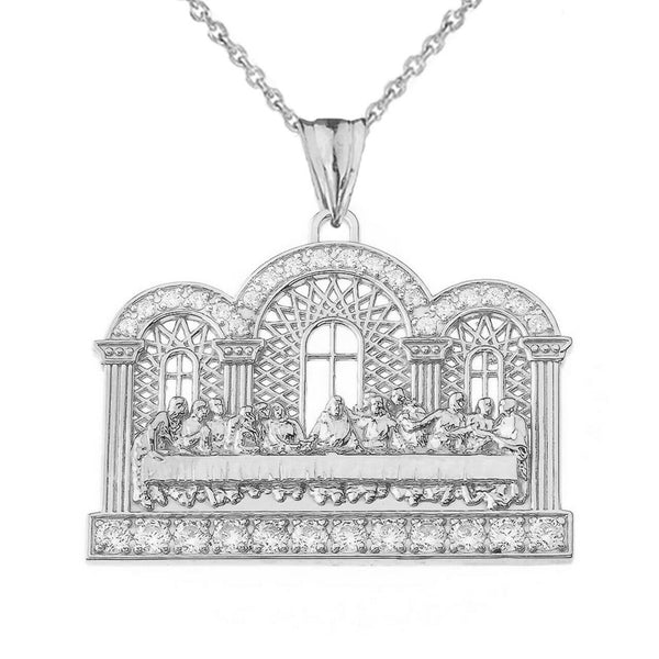 925 Sterling Silver The Last Supper Pendant Necklace